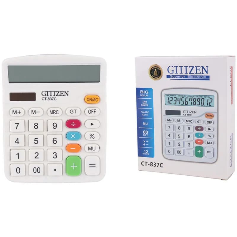 مدل ماشین حساب جیتیزن مدل CT-837C — تصویر ۲