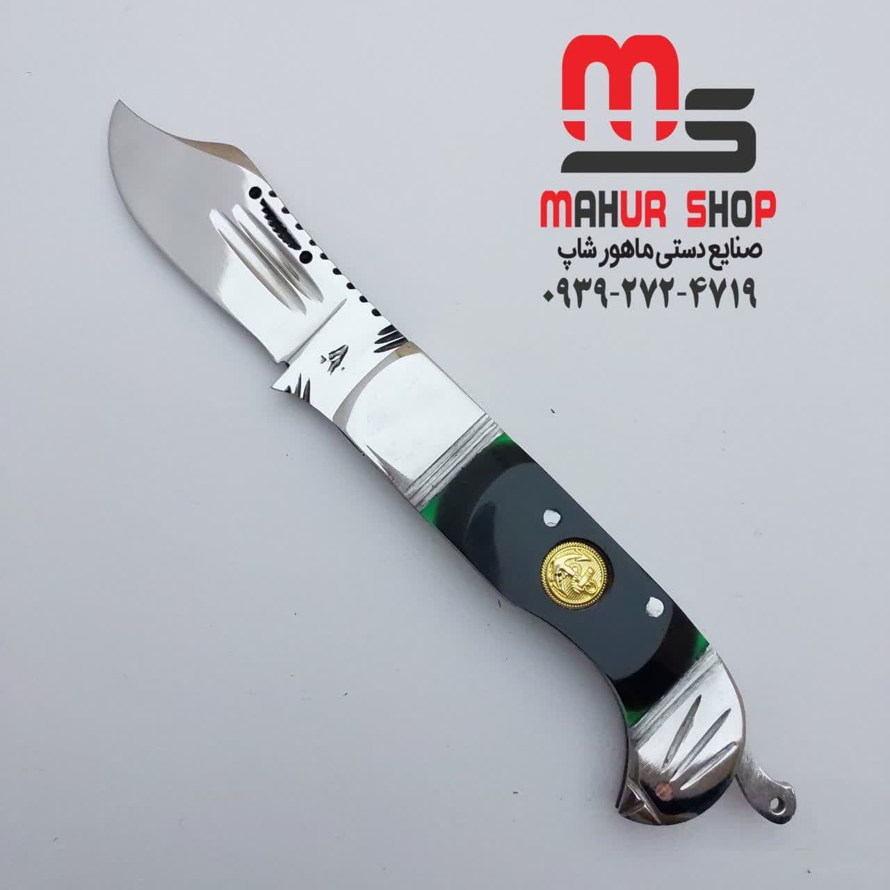 چاقو دنده ای زنجان با دسته فیبر دو لایه ساخت استاد حسین + ارسال فوری — تصویر ۴