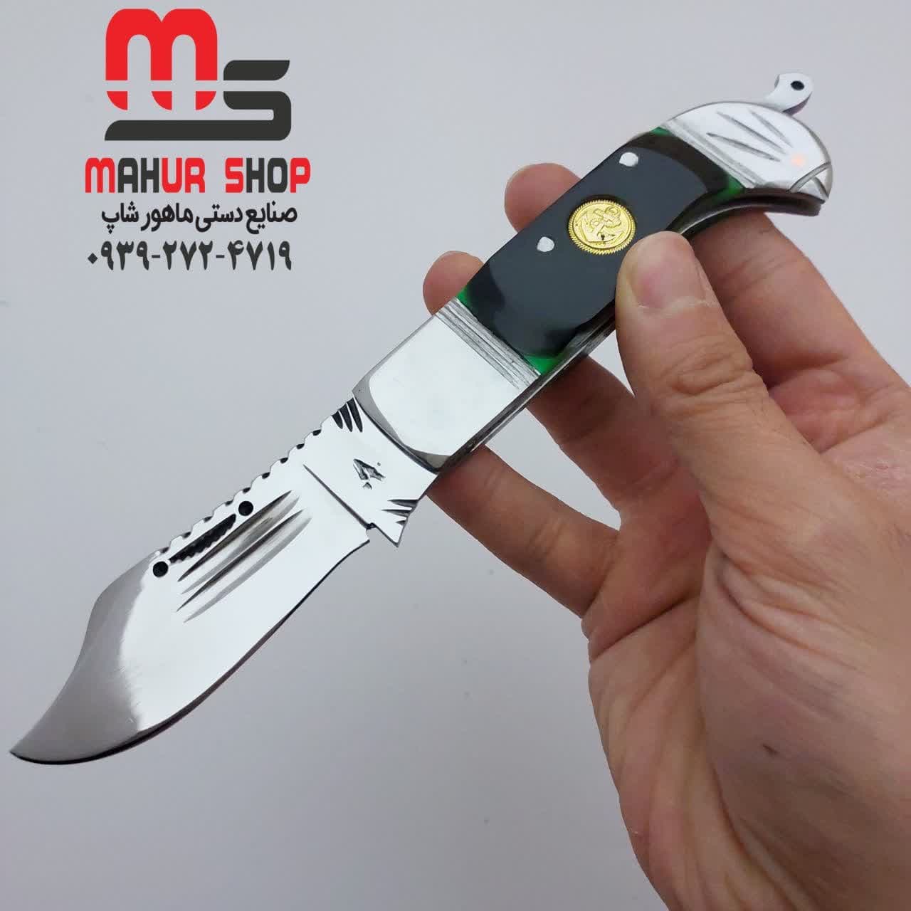 چاقو دنده ای زنجان با دسته فیبر دو لایه ساخت استاد حسین + ارسال فوری