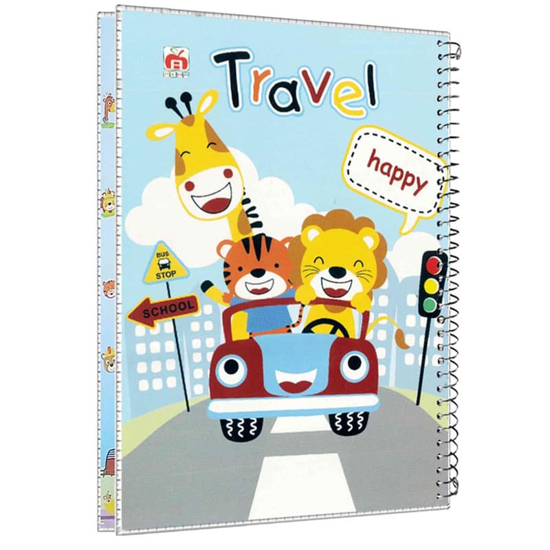 دفتر مشق 40 برگ آلما طرح TRAVEL مدل طلقی کد 7420 — تصویر ۲
