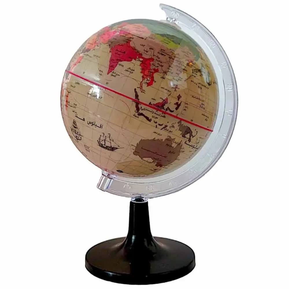 کره جغرافیایی کلاسیک سایز 14 پایه پلاستیکی مدل ایده 101 — تصویر ۲