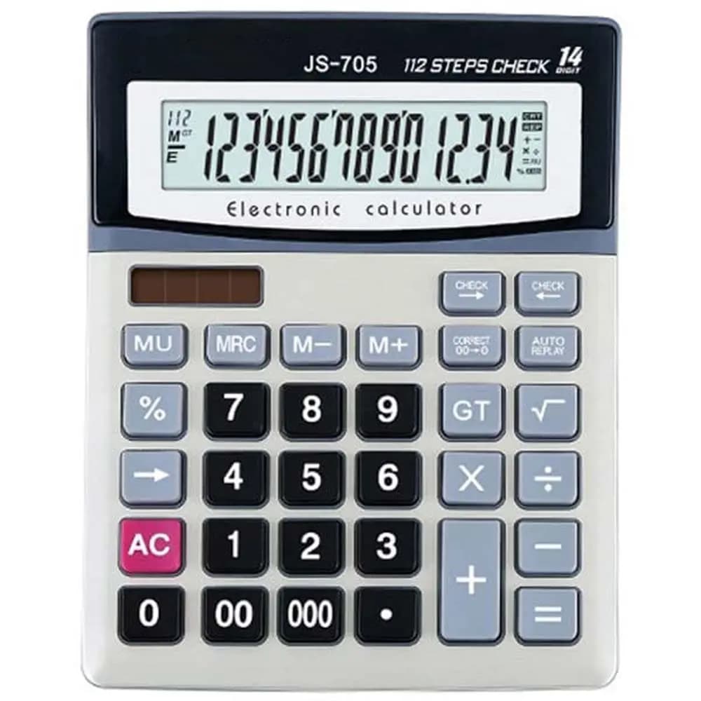 ماشین حساب 14 رقمی سه صفر رومیزی مدل JS-705 — تصویر ۲