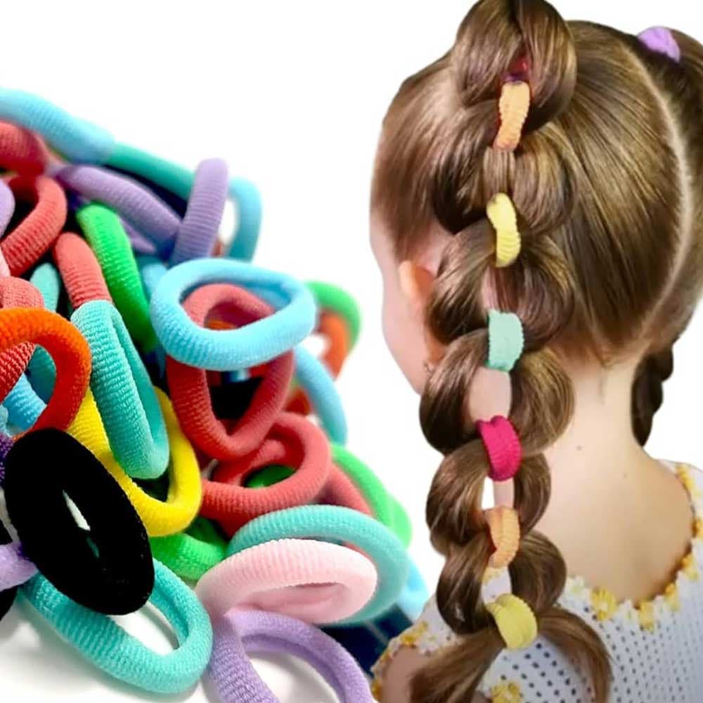 کش مو حوله ای رنگی با قطر 4 سانت بسته 6 عددی