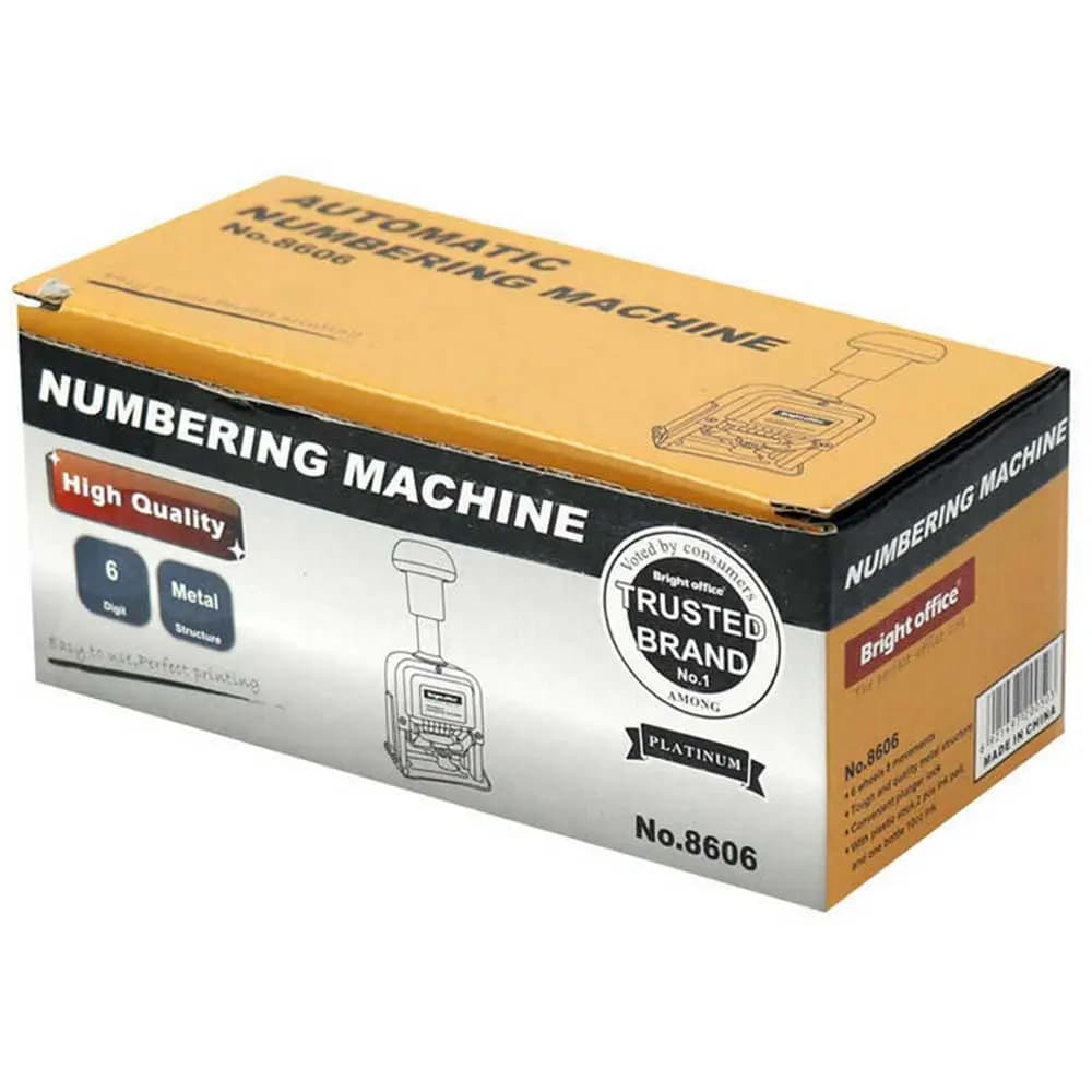 نمراتور 6 رقم (شماره زن دستی) مدل برایت آفیس کد 8606 — تصویر ۳
