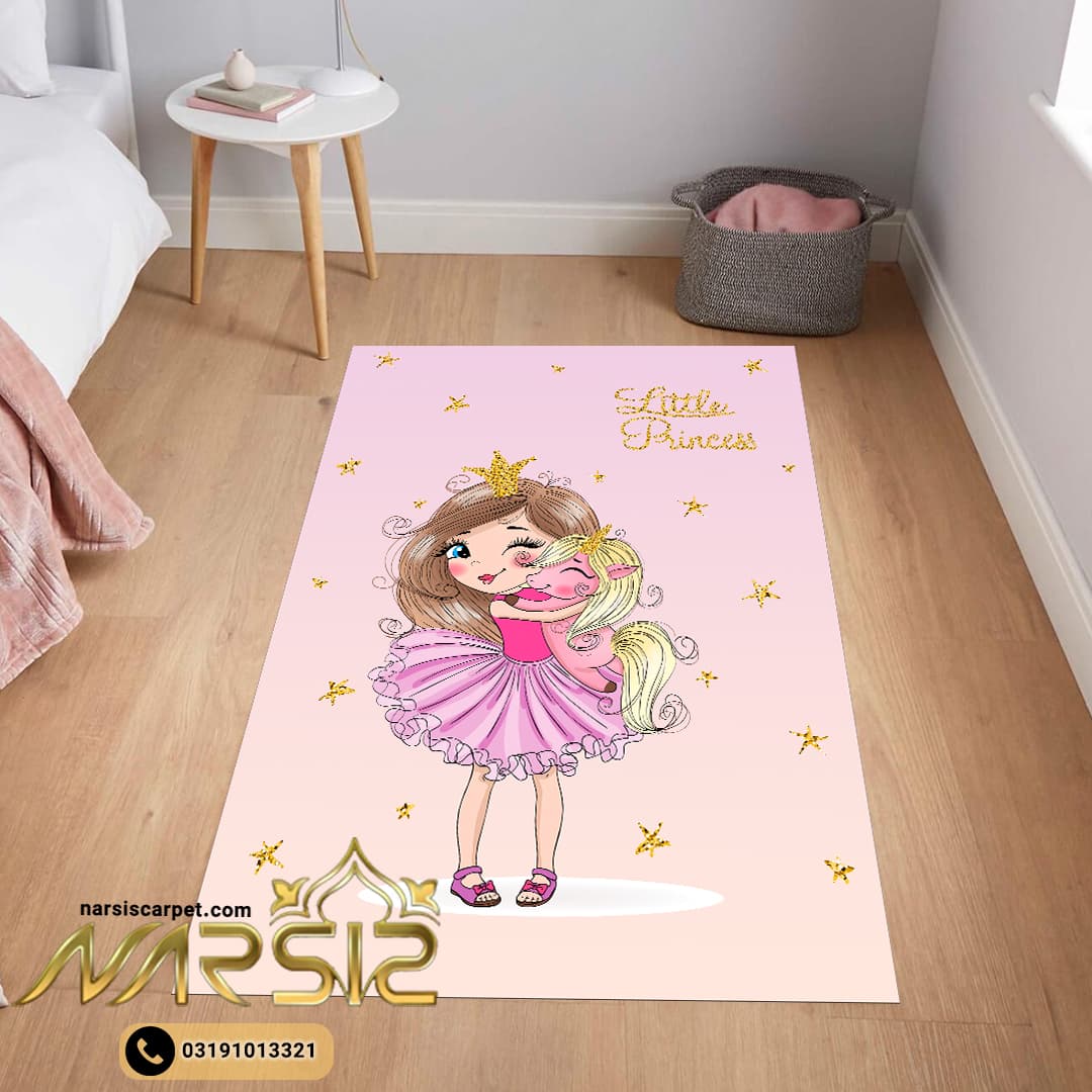 فرشینه کودک دخترانه طرح عاشق اسب یونیکورن کد 6005