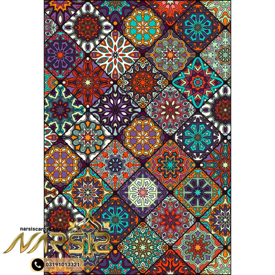 فرشینه سنتی خشتی طرح خورشید کد 8025