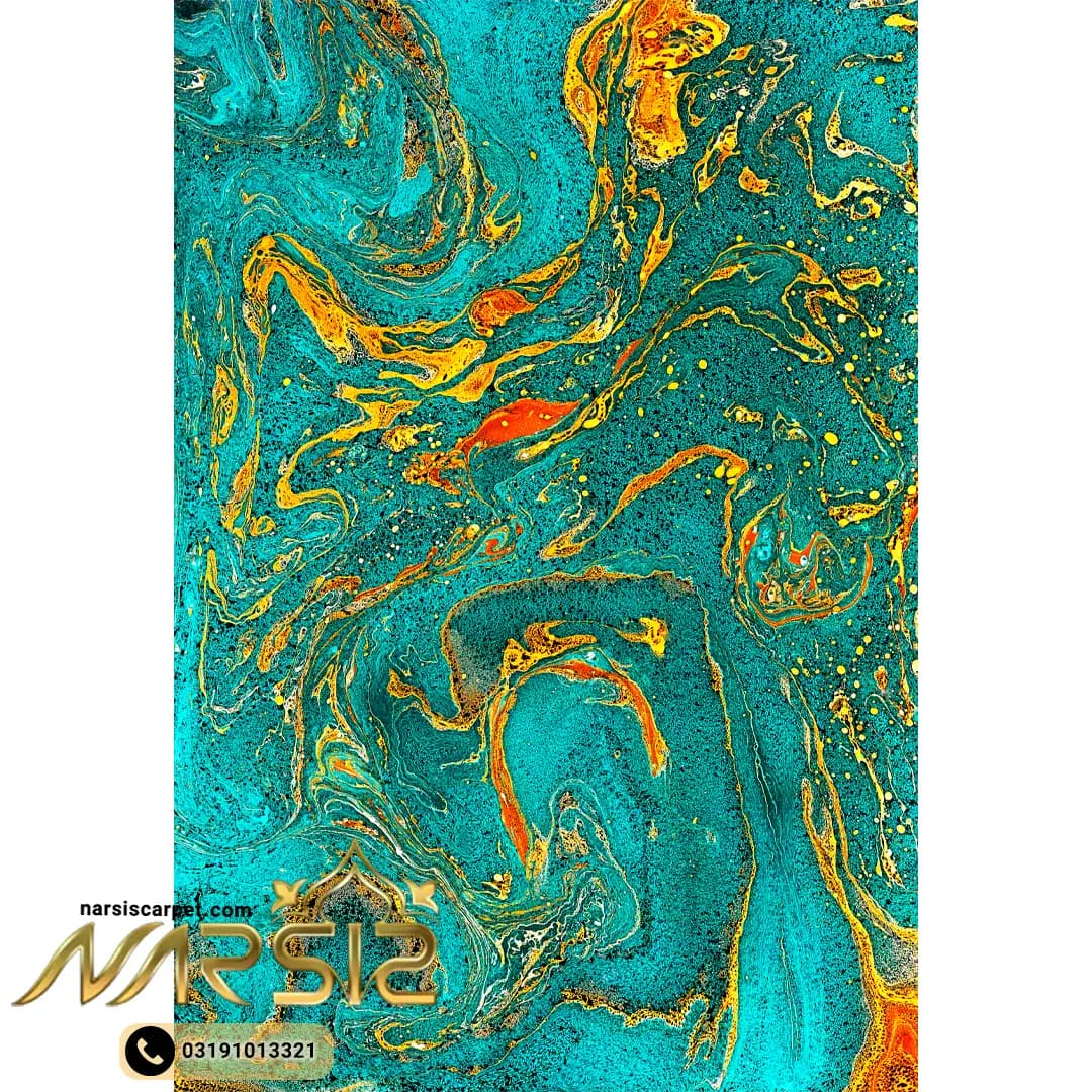 فرشینه اتاق خواب طرح اعوجاج رنگی کد 8010