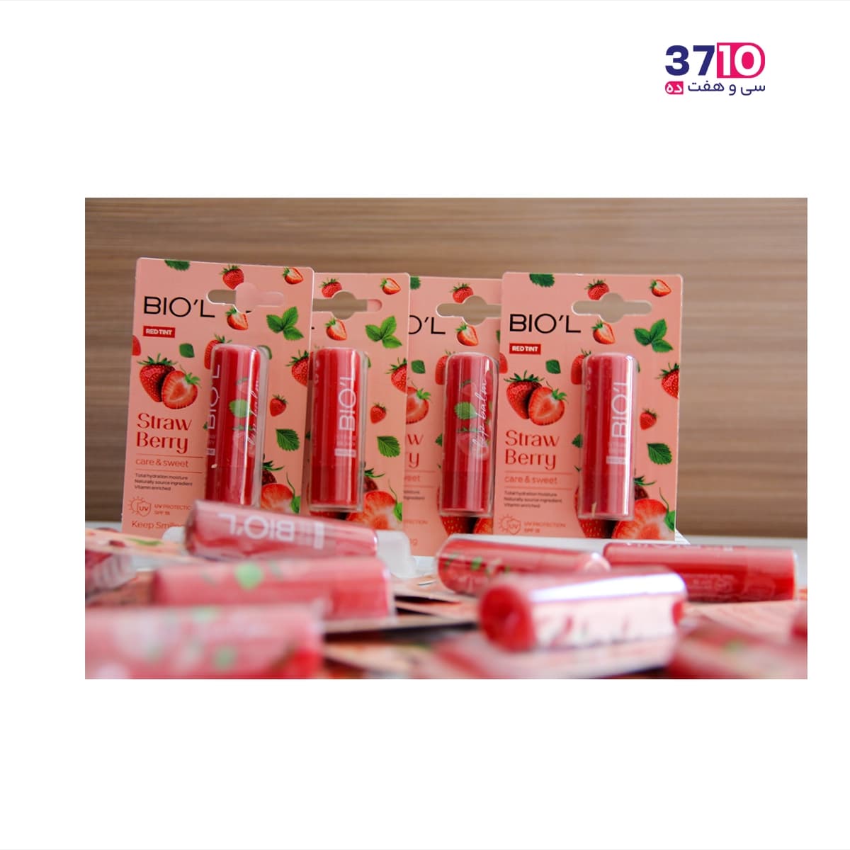 بالم لب زنانه بیول مدل Care&Sweet رایحه توت فرنگی — تصویر ۹