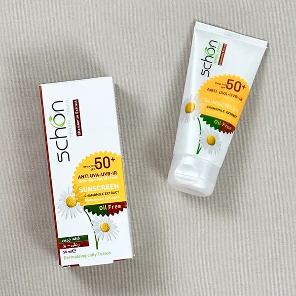 کرم محافظ آفتاب SPF50 فاقد چربی رنگی بژ شون