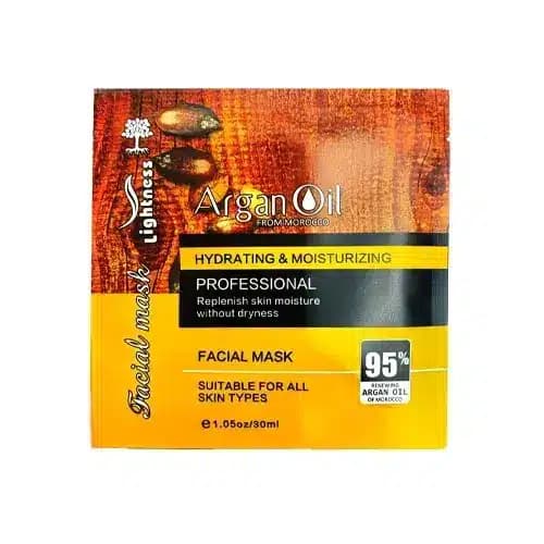 ماسک ورقه ای صورت لایتنس حاوی روغن آرگان 30 میل Lightness Argan oil FACIAL MASK — تصویر ۳