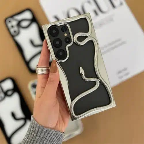 قاب گوشی طرح مار برجسته مناسب گوشی‌ سامسونگ مدل Galaxy S23 FE با المان مار سه‌بعدی و محافظ لنز دوربین — تصویر ۵