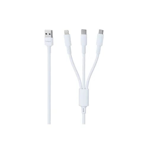 کابل سه سر فست شارژ 3 آمپر ارلدام EC-IMC024 با کانکتور فلزی و طول 1.2 متر