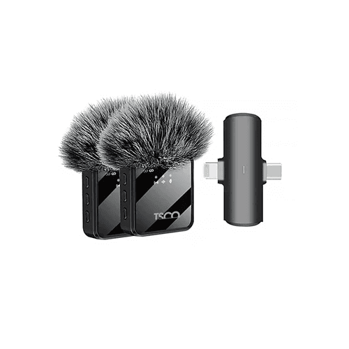میکروفن یقه ای تسکو مدل TMIC 5007 دوکاربره با اتصال Lightning و Type‑C، حذف نویز و برد بی‌سیم 25 متر