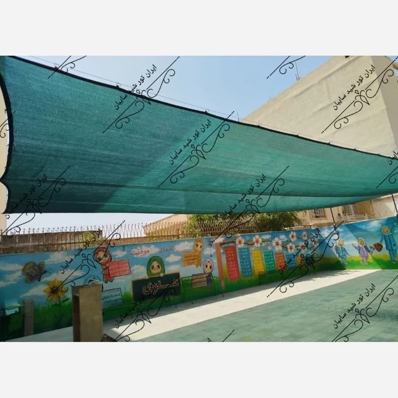 شید سایبان 80 درصد (ابعاد 10 در 8) دوردوزی شده و حلقه پانچ — تصویر ۲