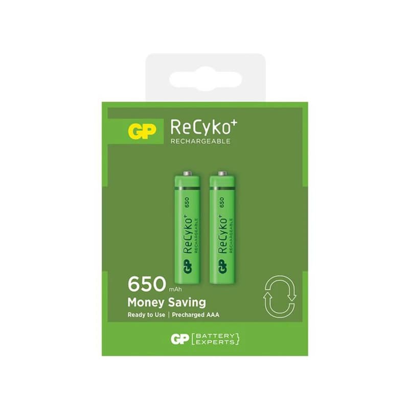 باتری نیم قلمی قابل شارژ جی پی مدل ReCyko Plus 650 بسته دو عددی کدk22518