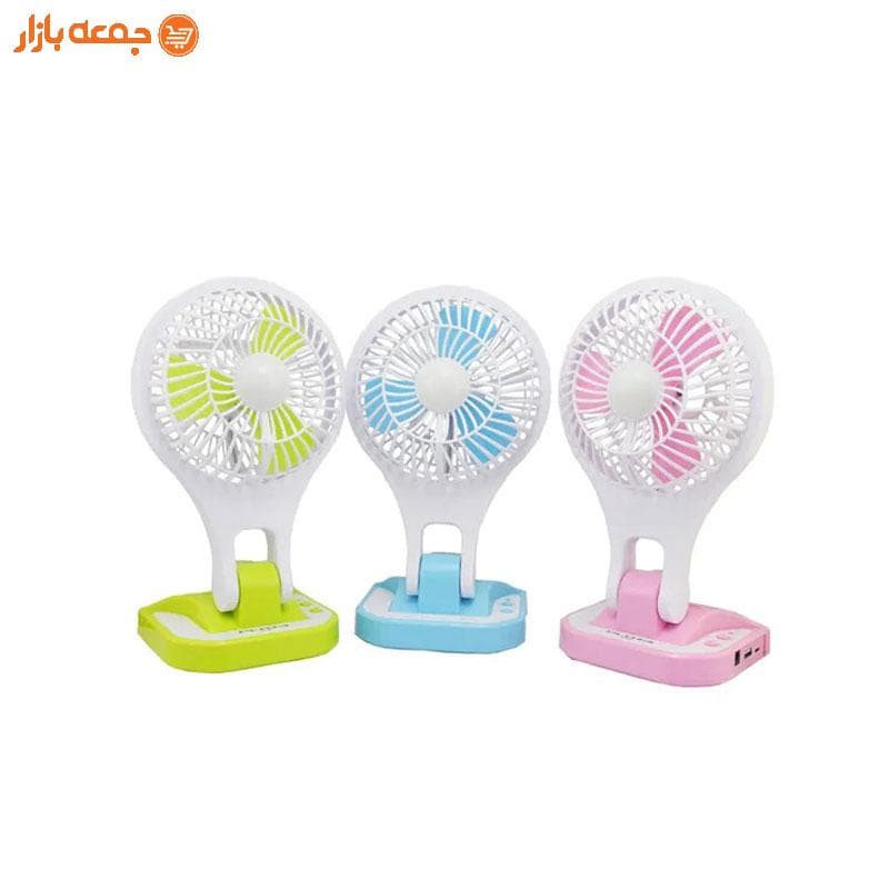 پنکه شارژی رومیزی چراغدار مدل HT-5580
