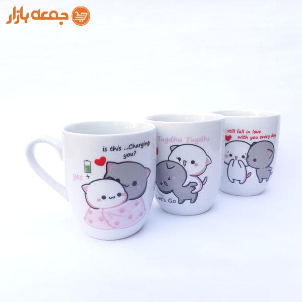 ماگ طرح گربه دسته دار cute cat