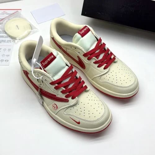 کفش کتونی نایک ایر جردن وان لو تراویس اسکات سوپریم NIKE AIR JORDAN 1 LOW X TRAVIS SCOTT X SUPREME — تصویر ۹