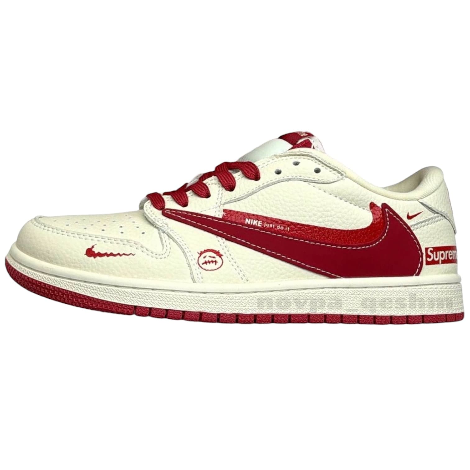کفش کتونی نایک ایر جردن وان لو تراویس اسکات سوپریم NIKE AIR JORDAN 1 LOW X TRAVIS SCOTT X SUPREME
