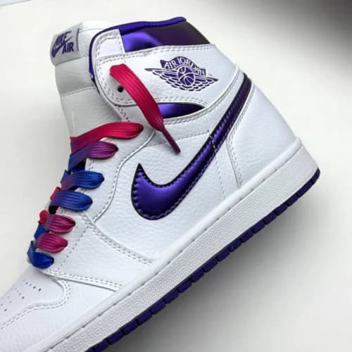 کفش کتونی اسپرت جردن وان ساقدار سفید بنفش Air Jordan 1 Retro High OG White Court Purple — تصویر ۶