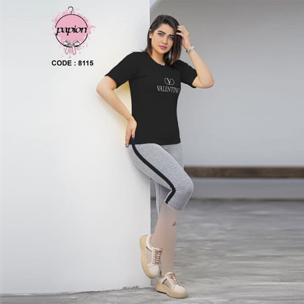 ست تیشرت و شلوارک زنانه والنتینو کد 81154