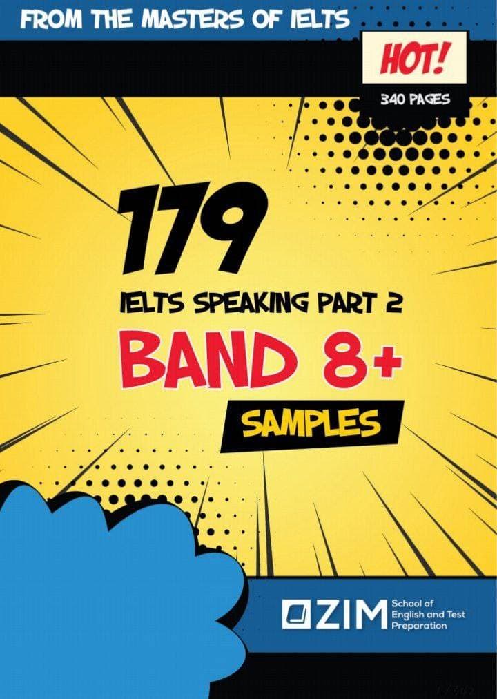 کتاب 179IELTS Speaking Part 2 Band 8+ Samples (179 نمونه پاسخ اسپیکینگ پارت 2 آیلتس با نمره 8+) نسخه انگلیسی