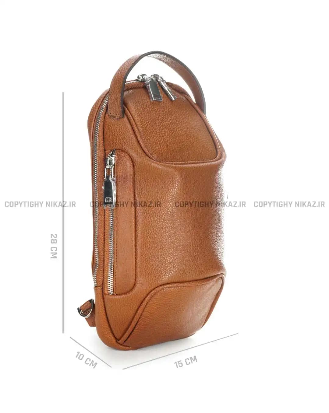 کیف کراس بادی مردانه چرم طبیعی مدل سومار کد 2514 — تصویر ۳