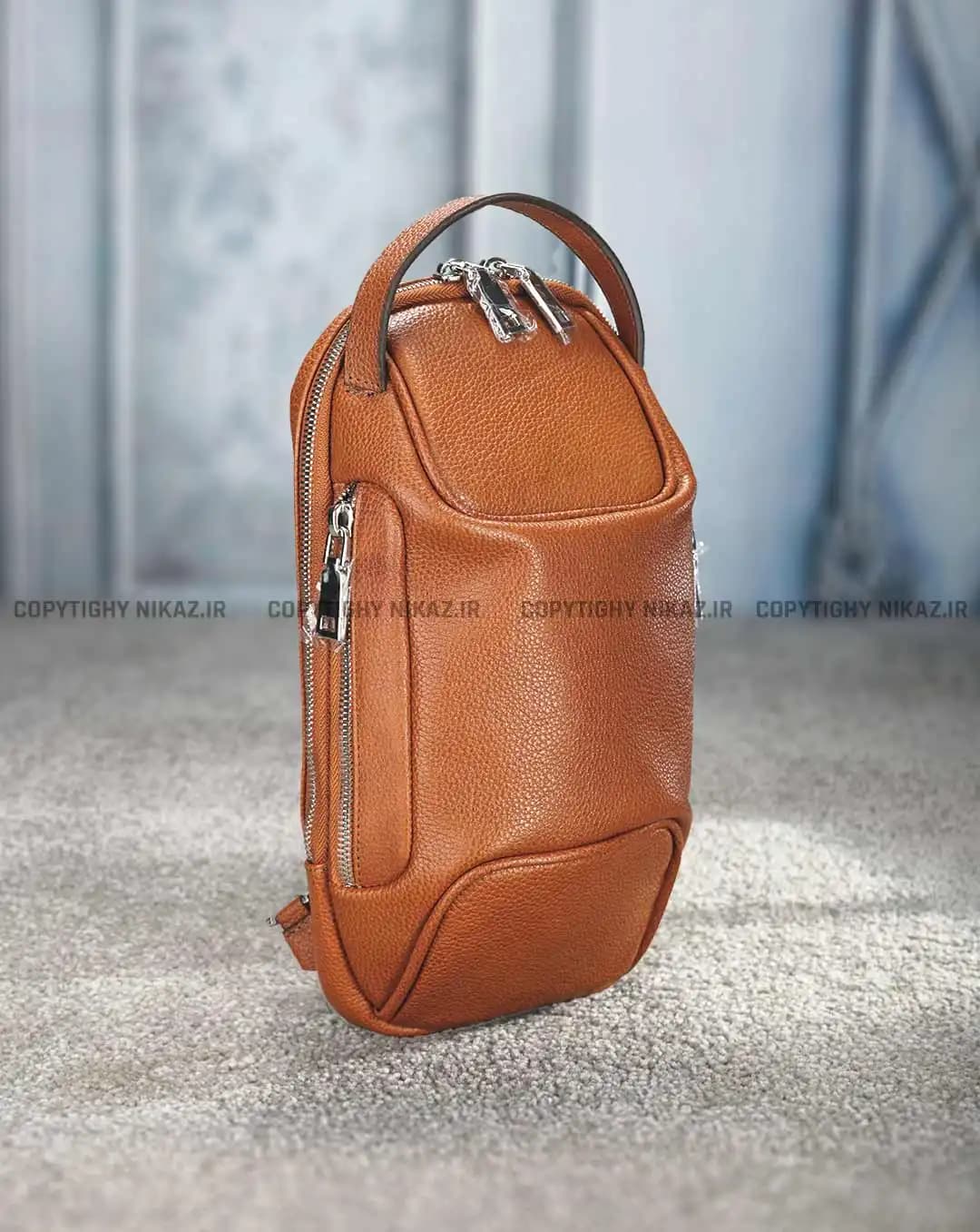 کیف کراس بادی مردانه چرم طبیعی مدل سومار کد 2514 — تصویر ۲