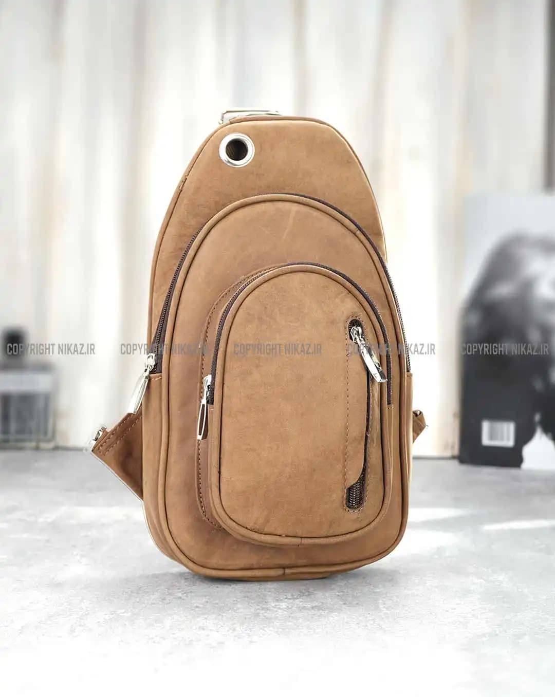 کیف کراس بادی مردانه چرم طبیعی مدل کیان کد 2513 — تصویر ۲