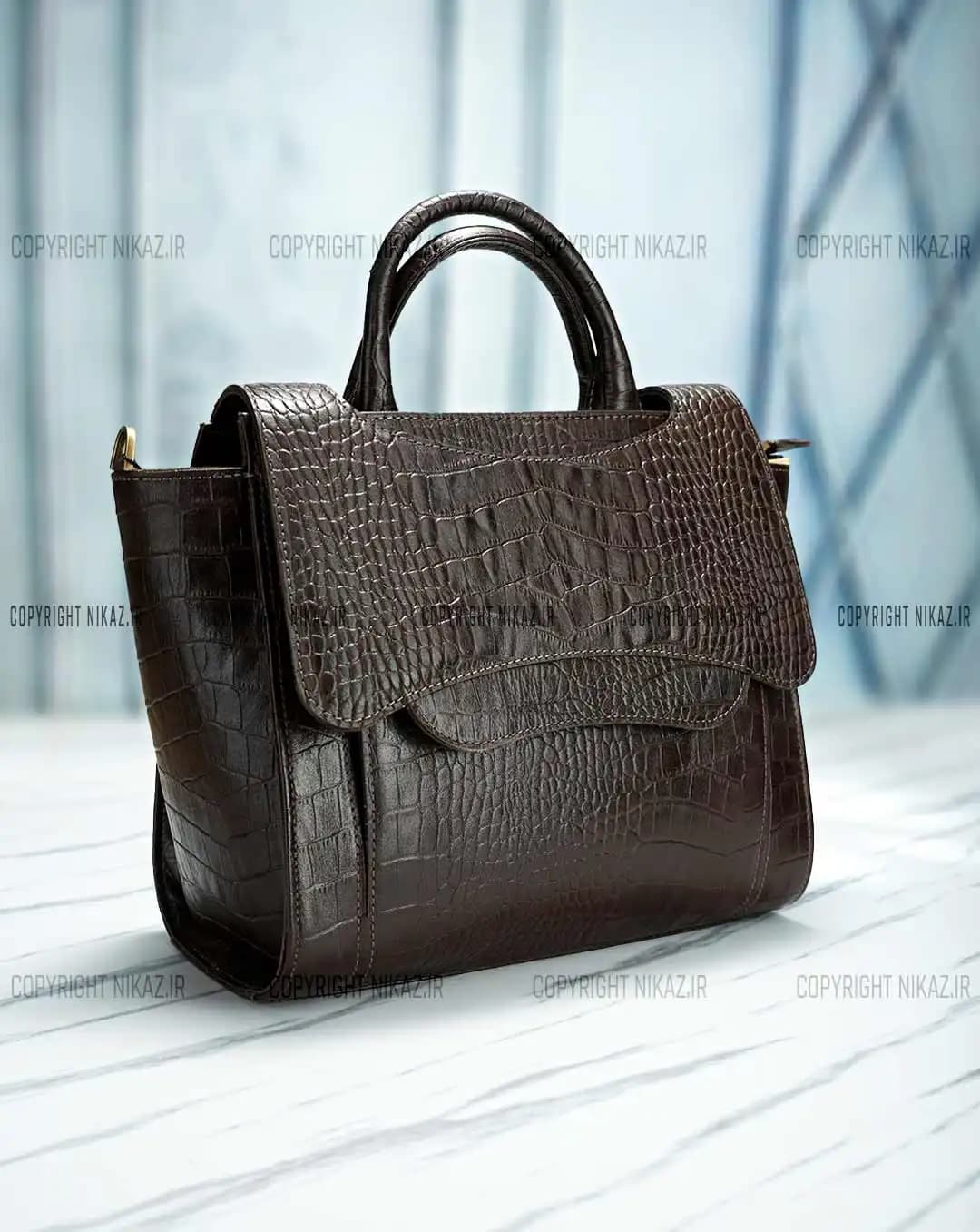 کیف دوشی زنانه چرم طبیعی مدل یکتا کد 2509 — تصویر ۲