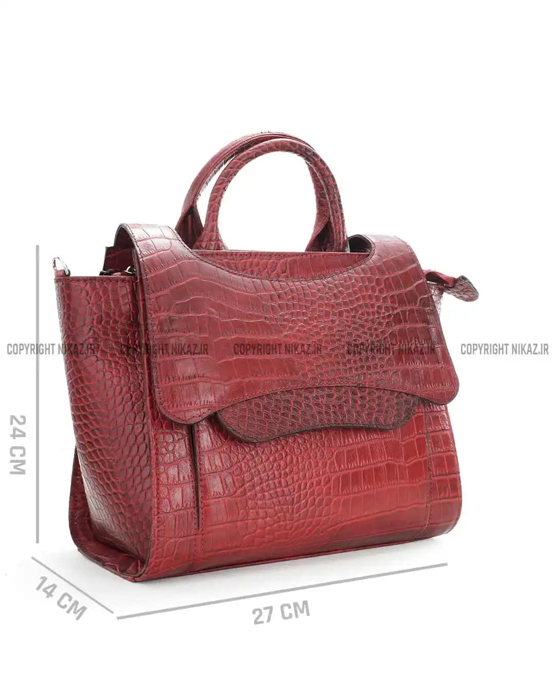 کیف دوشی زنانه چرم طبیعی مدل یکتا کد 2508 — تصویر ۳