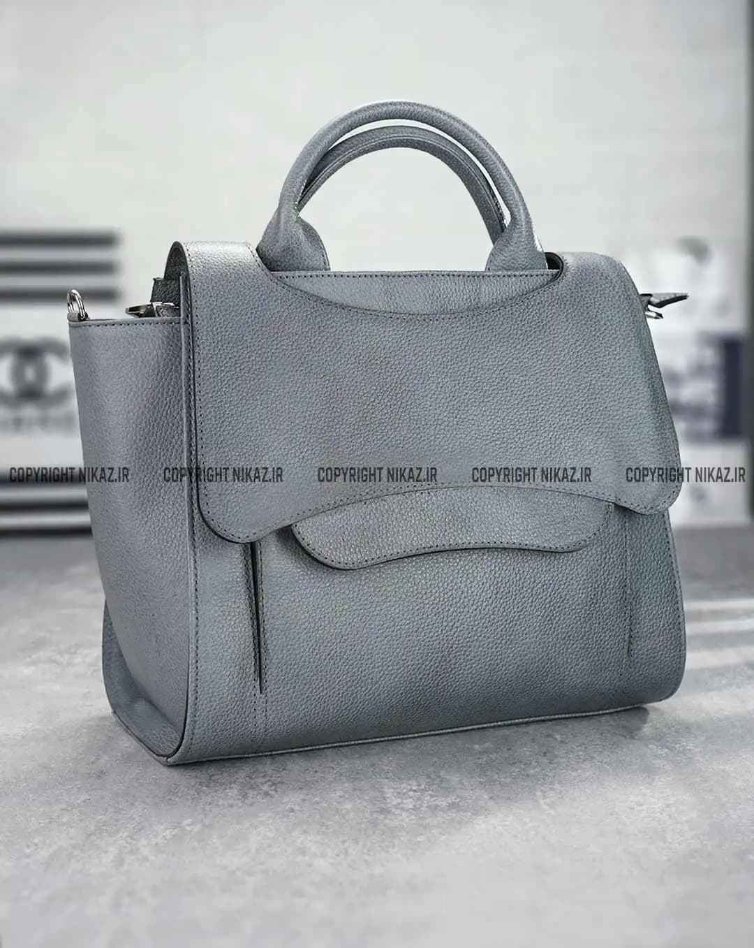 کیف دوشی زنانه چرم طبیعی مدل یکتا کد 2507 — تصویر ۲