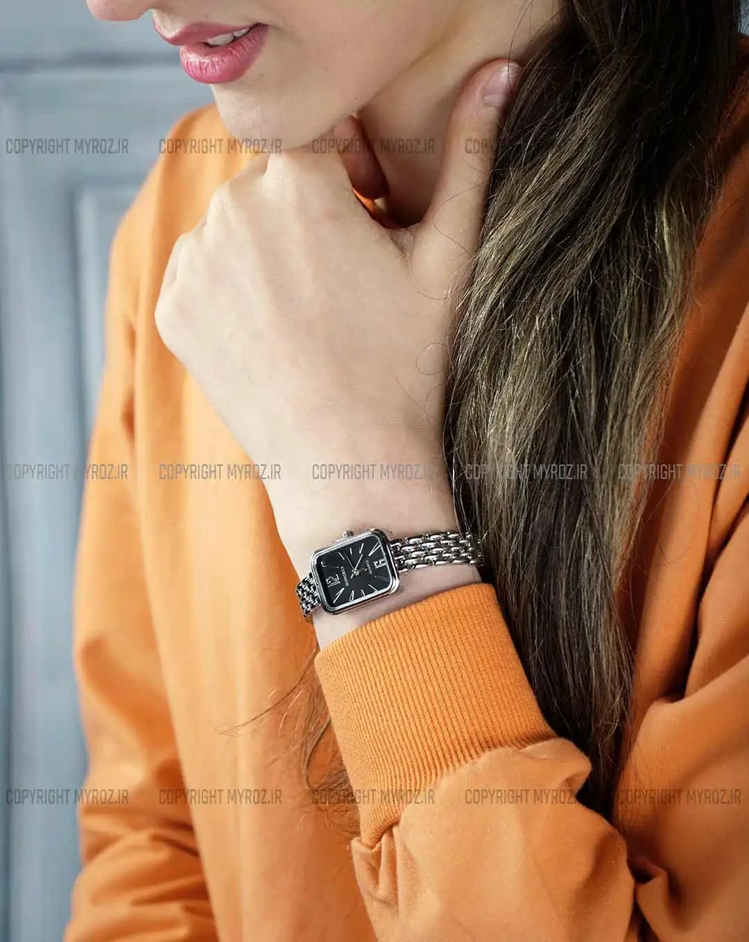 ساعت مچی زنانه هانگری HONGRUI مدل صفحه مستطیل کد 2477 — تصویر ۳