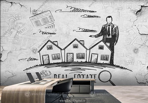کاغذ دیواری سه بعدی برای مشاور املاک WA-2965