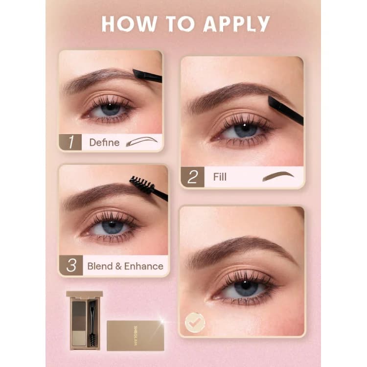پالت سایه ابرو ۳ رنگ Puff Brow شیگلم — تصویر ۵