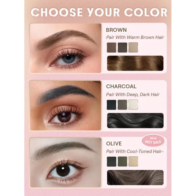 پالت سایه ابرو ۳ رنگ Puff Brow شیگلم — تصویر ۲