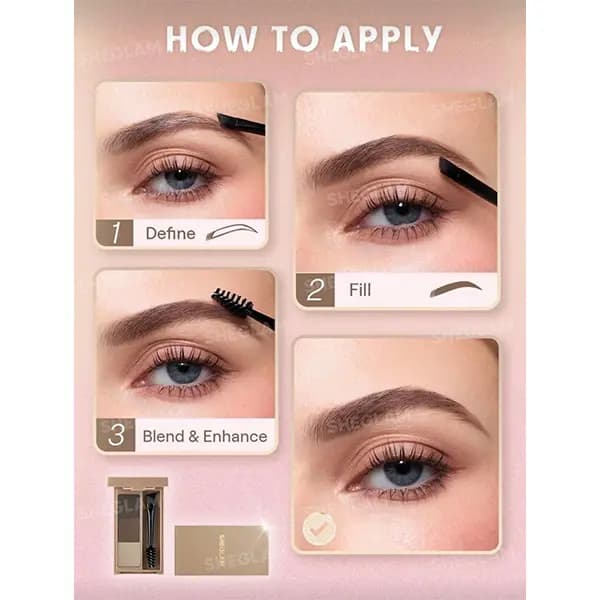پالت سایه ابرو ۳ رنگ Puff Brow شیگلم — تصویر ۹