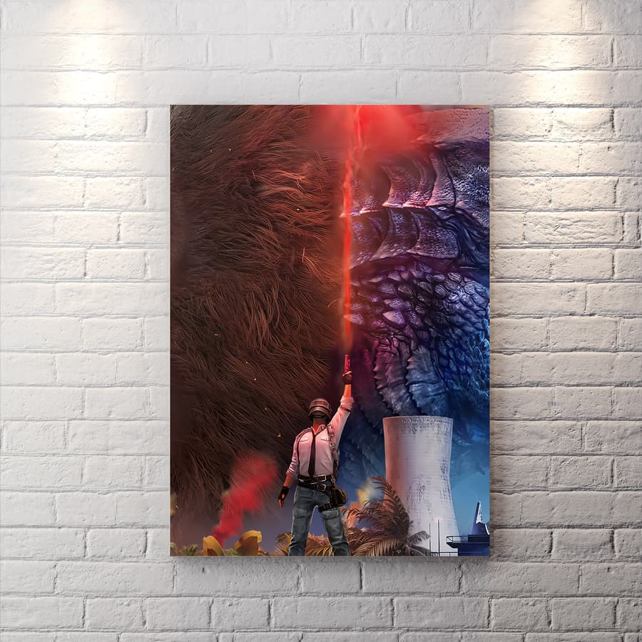 تابلو شاسی گیمینگ طرح Godzilla vs Kong از بازی پابجی WAs-1152