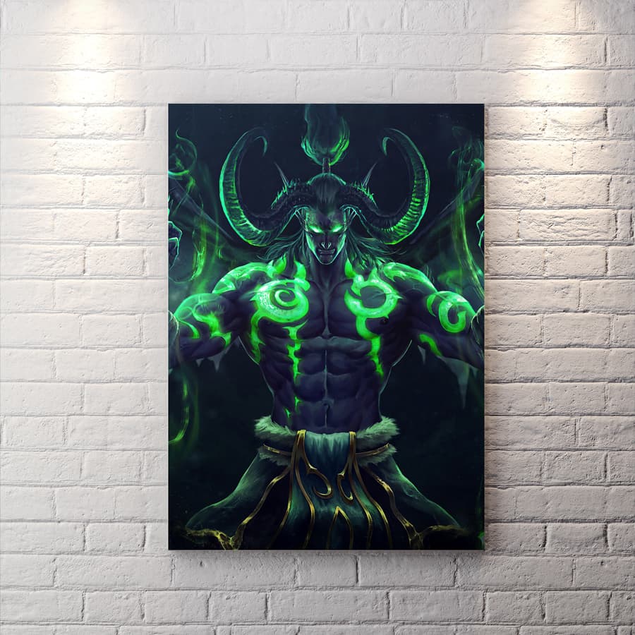 تابلو اتاق گیمینگ طرح شخصیت Illidan Stormrage از وارکرفت WAs-1071