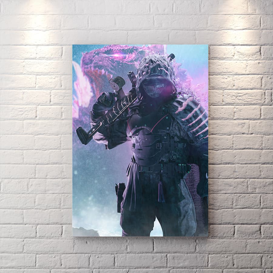 تابلو اتاق گیمینگ طرح Godzilla x Kong از بازی کالاف WAs-1011