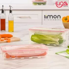 ظرف فریزری چهار قفل مستطیل 1/8 لیتری لیمون 8163