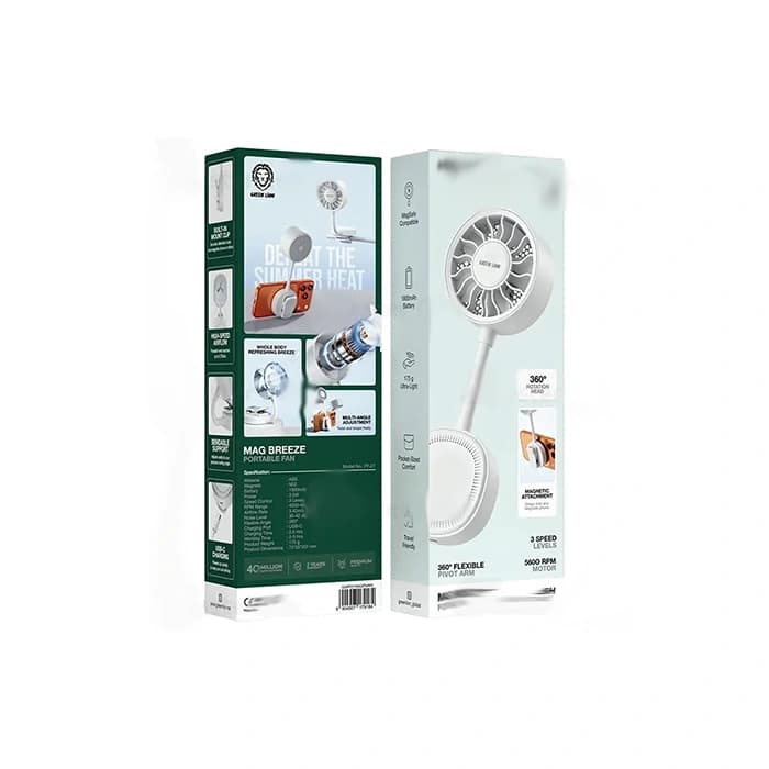 پنکه مگنتی شارژی گرین لاین Green Lion Mag Breeze GNPF27MAGFNWH — تصویر ۳
