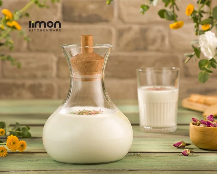 تنگ آب ۹۵۰ میلی لیتر درب چوبی لیمون کد 2268