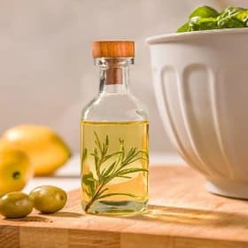 بطری شیشه ای درب چوبی ظرفیت ۱۳۰ میلی لیتر لیمون کد 2265