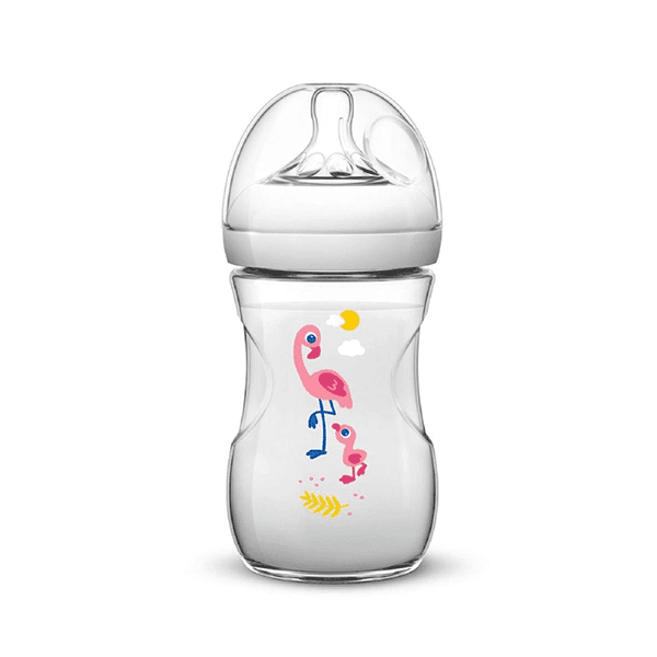 شیشه شیر نچرال اونت Avent طرح فلامینگو حجم 260 میلی