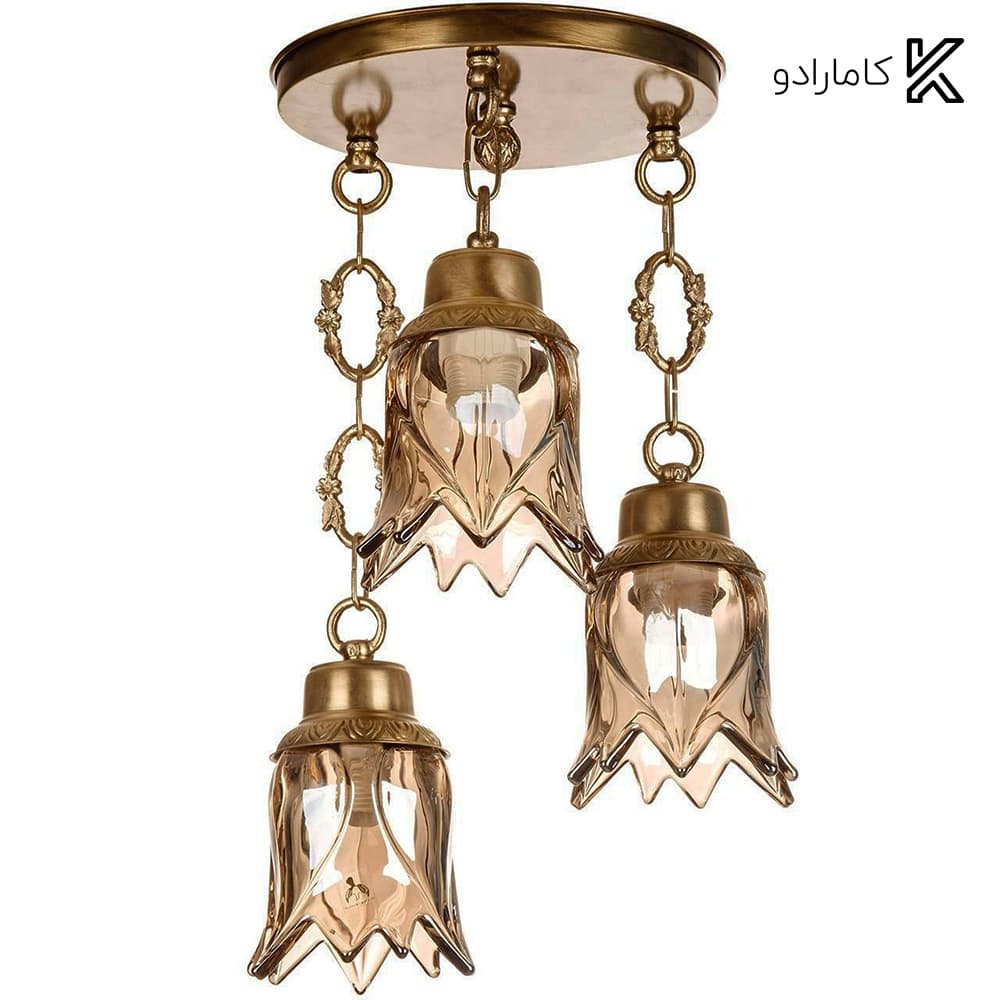 چراغ آویز برنزی چشمه نور مدل C2773-3H
