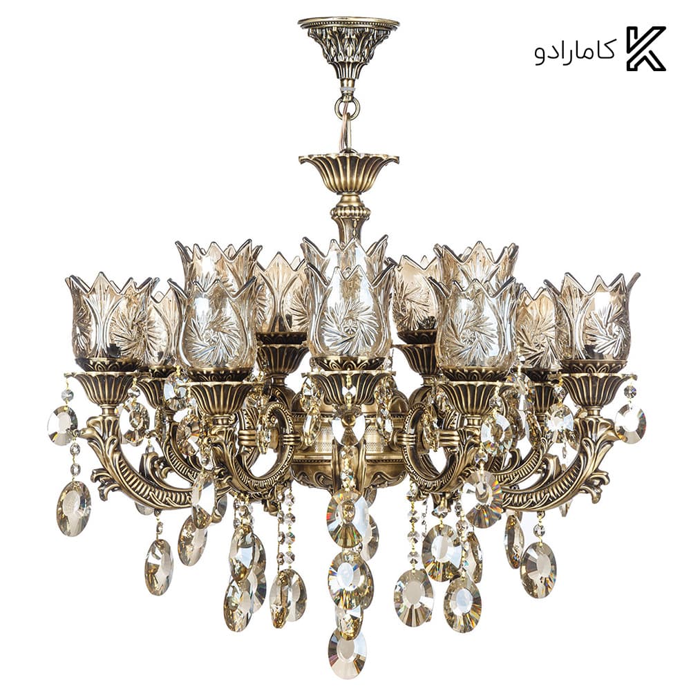 لوستر دایکاست آلومینیوم ۱۸ شعله چشمه نور کد M3410-6-12-A