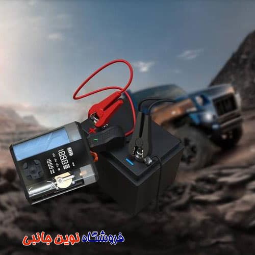 کمپرسور باد جامپ استارتر خودرو 8800 میلی آمپری و پاوربانک پاورلوژی مدل Powerology 8800mAh Jump Start Air Compressor & Power Bank PD 20W – Transparent | PPO47 (تک/عمده) — تصویر ۵