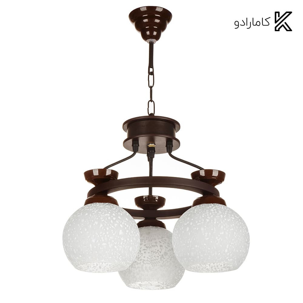 لوستر فلزی/چوبی 3 شعله چشمه نور کد G560-3