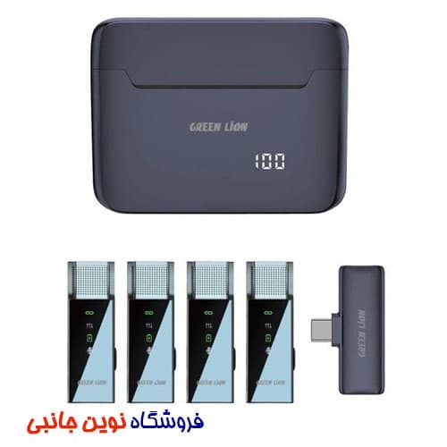 میکروفن بی سیم گرین لاین مدل GN4N1MICTCBK کاهش نویز 4 در 1 | Green Lion 4 in 1 Microphone Adaptive Noise Reduction (تک/عمده) — تصویر ۳